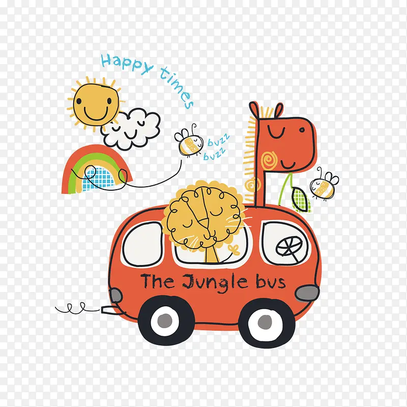 卡通图案服装印花矢量图