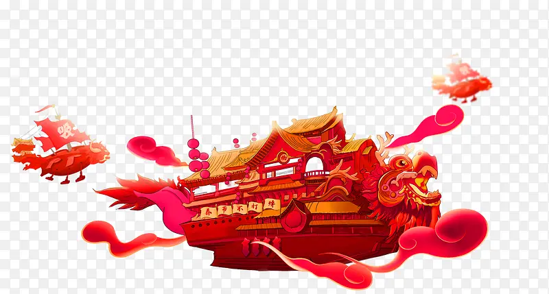 红色中国风建筑装饰图案PNG图片素材下载_图片编号yrvvbogk-免抠素材网