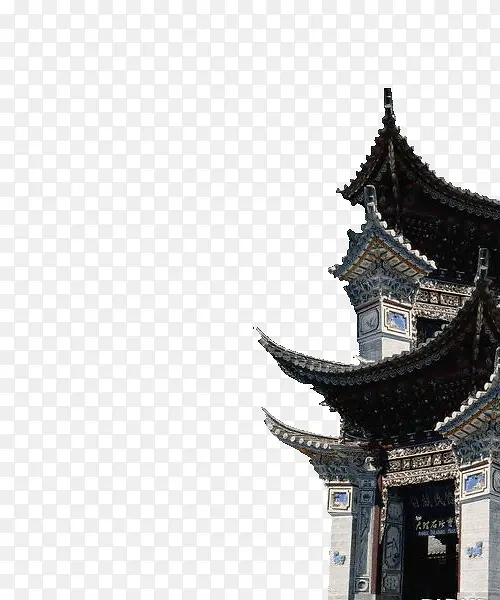 古建筑飞檐翘角传统中式门楼PNG图片素材下载_图片编号qdxxalww-免抠素材网