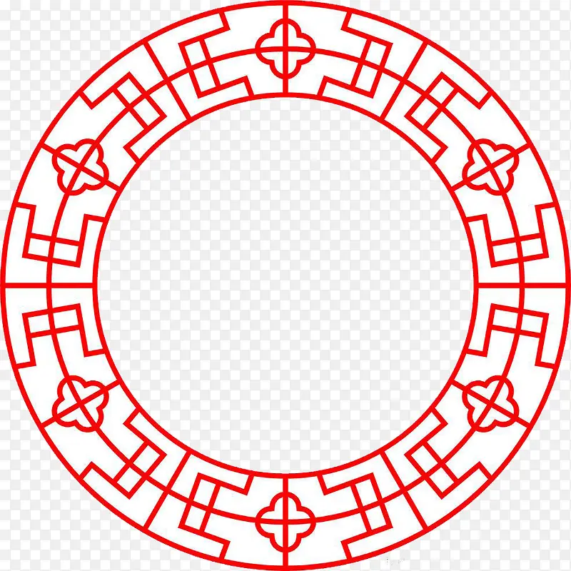红色中国风圆环
