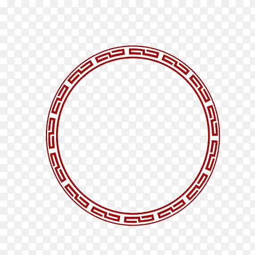 红色中国风圆环