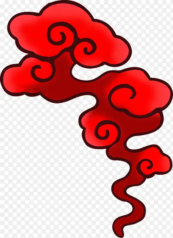 中国风红色云纹