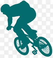 墨绿色剪影自行车运动员奥运会