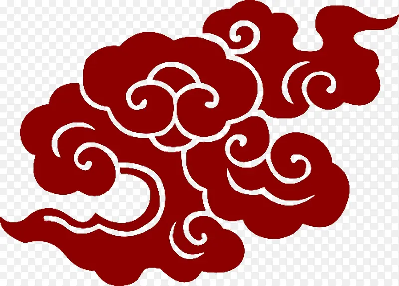 中国风矢量红色云纹