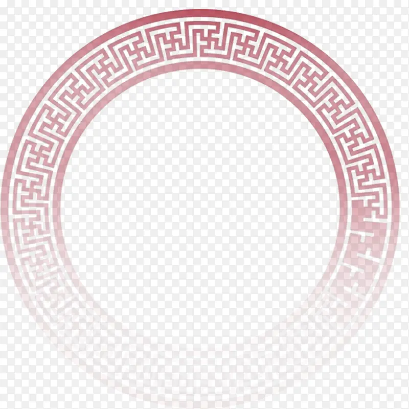 红色中国风花纹圆环