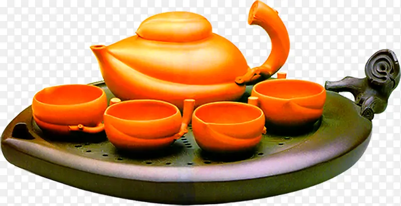 中国风红色茶杯茶具