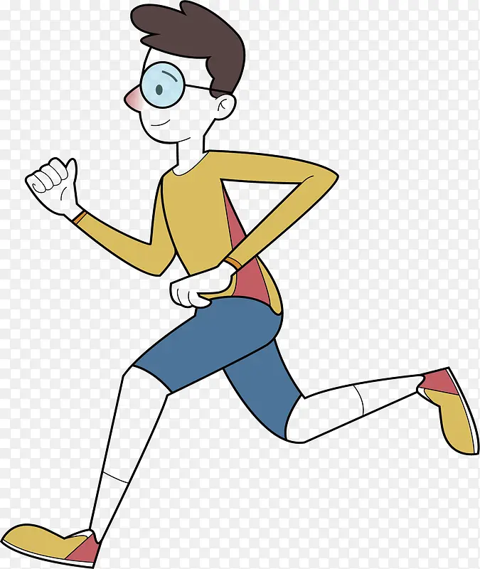 戴眼镜的跑步男人