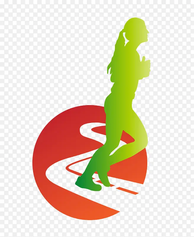 矢量卡通图案长跑女孩