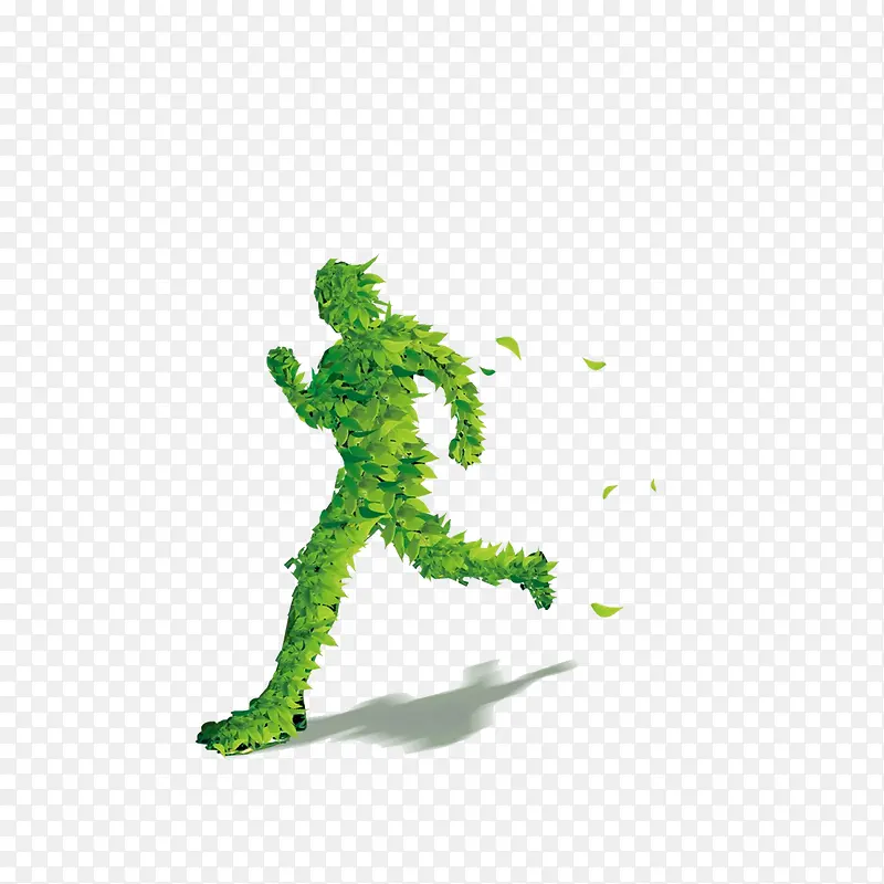 绿色草人奔跑