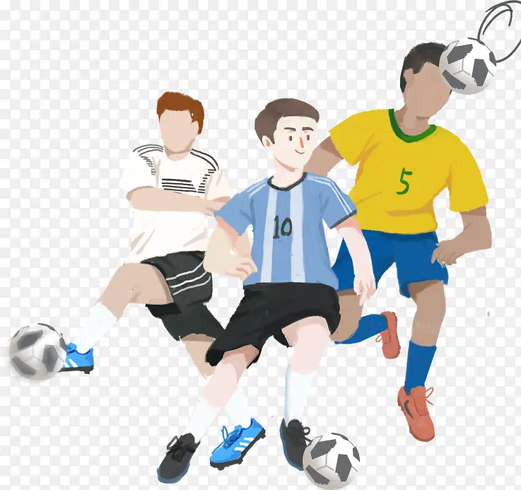 踢足球人物插画设计