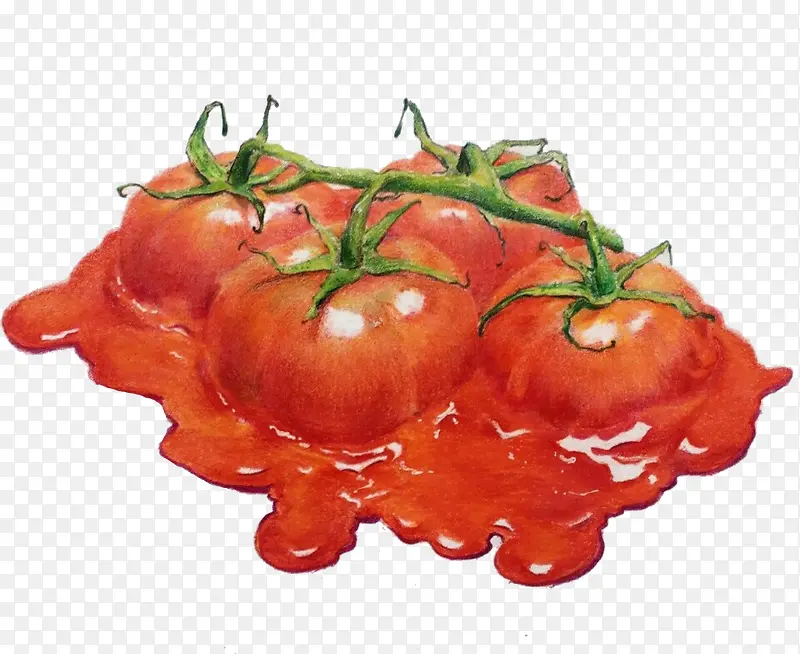 红色番茄与番茄酱