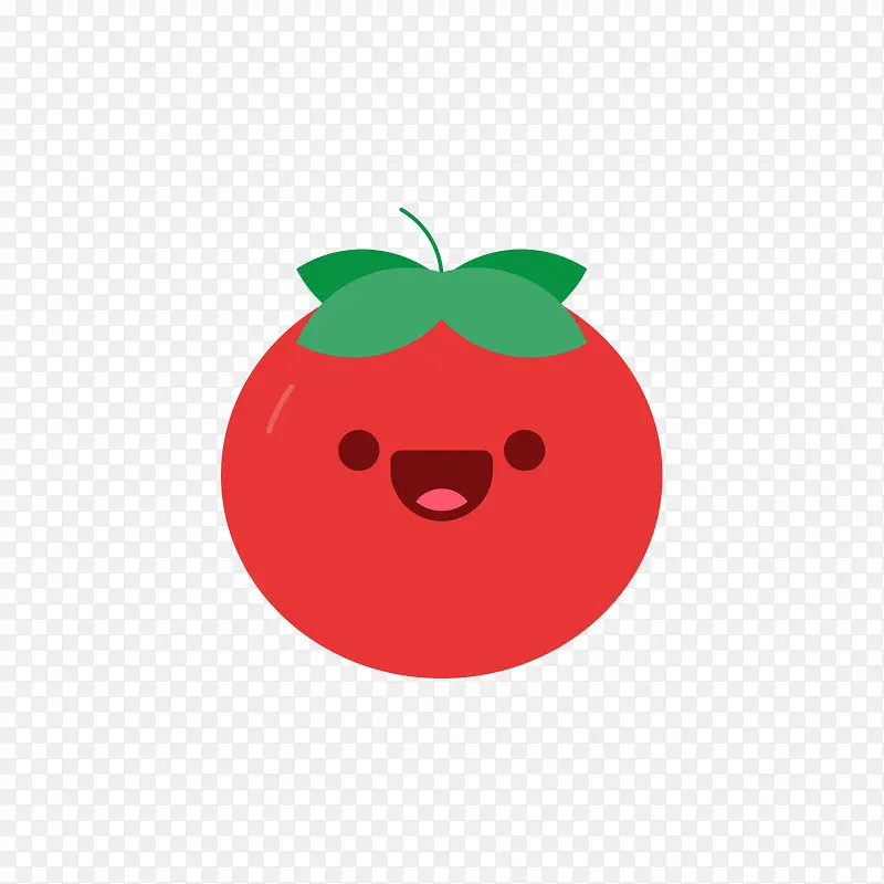 红色卡通笑脸番茄