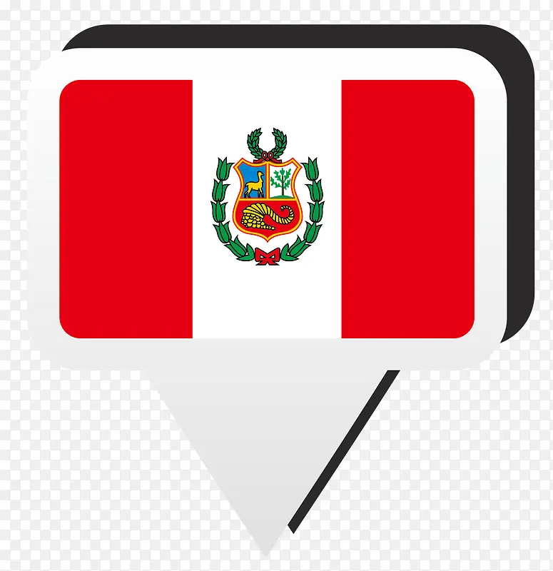 对话框矢量秘鲁国旗