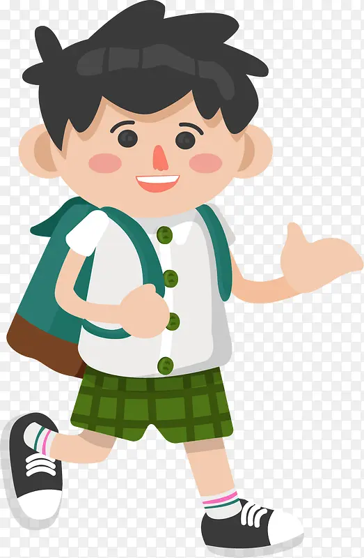 矢量图手绘卡通学生