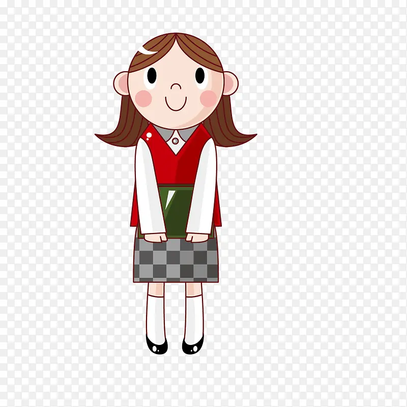 卡通女学生设计矢量素材