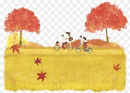 学生骑着自行车
