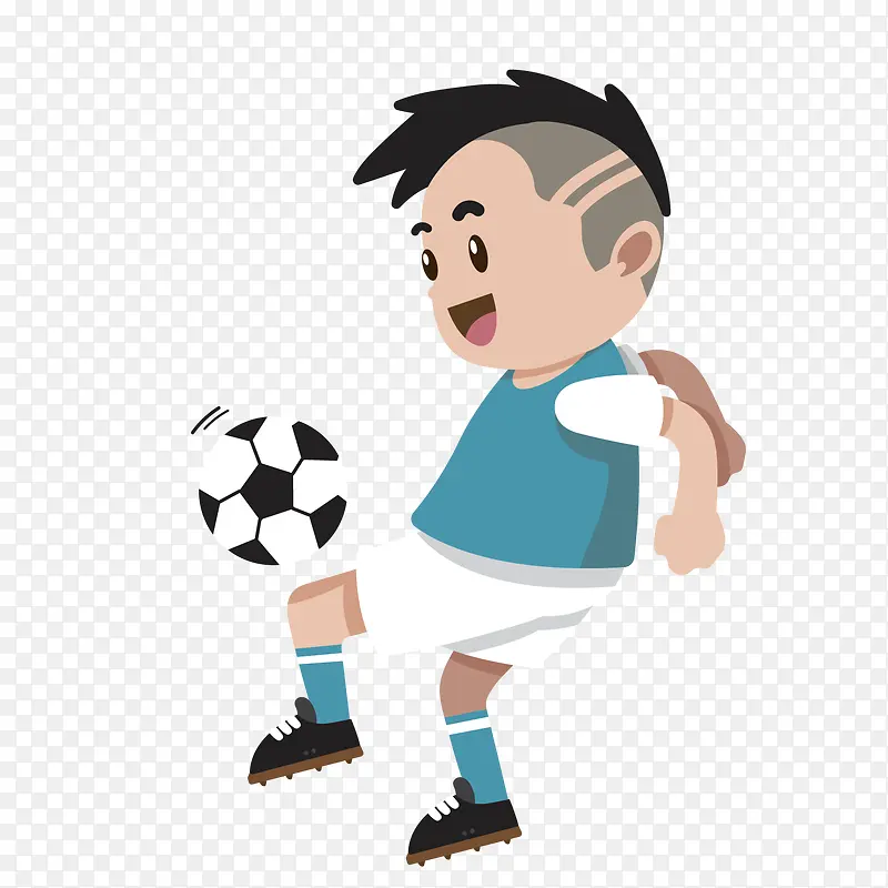 踢足球的小男孩