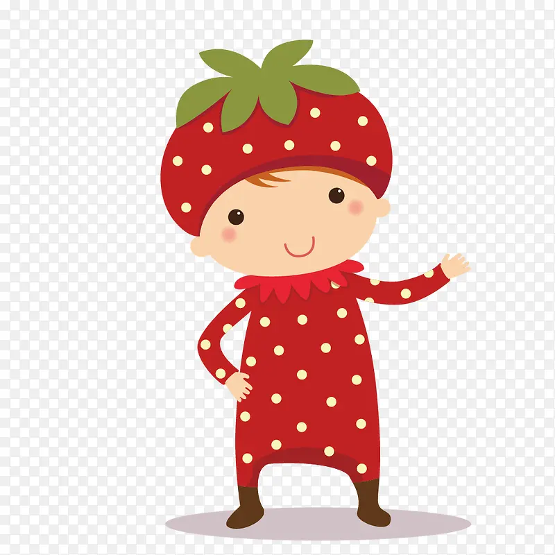穿草莓服装的儿童