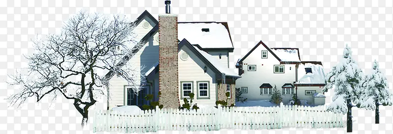 高清雪后建筑房屋