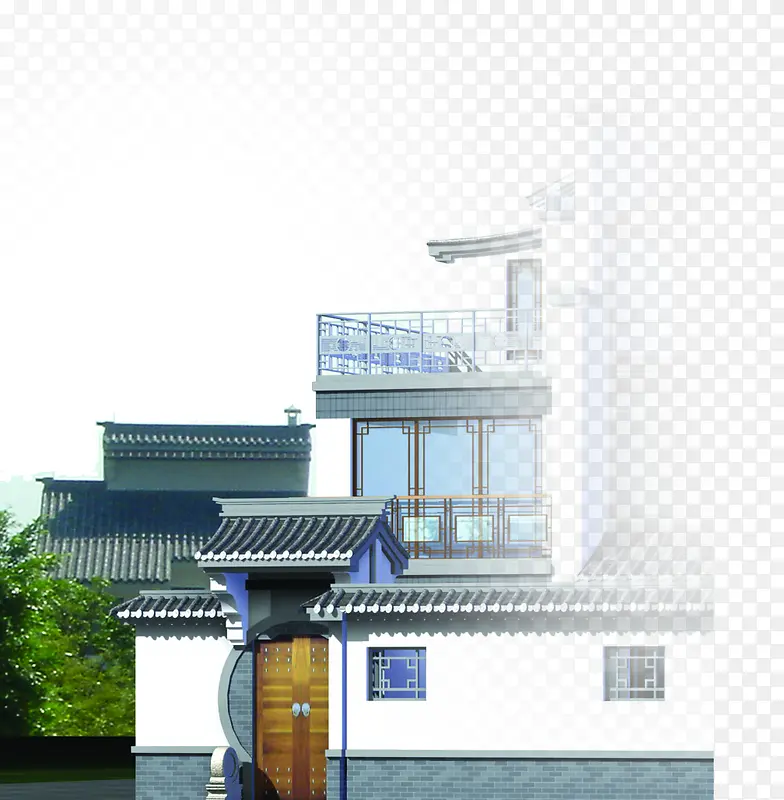 中国风建筑房屋风景