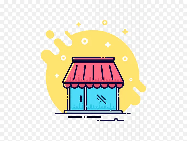 扁平手绘房屋