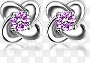 紫色宝石耳钉饰品