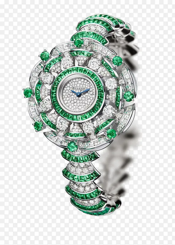 宝格丽腕表绿色手表镶钻女表