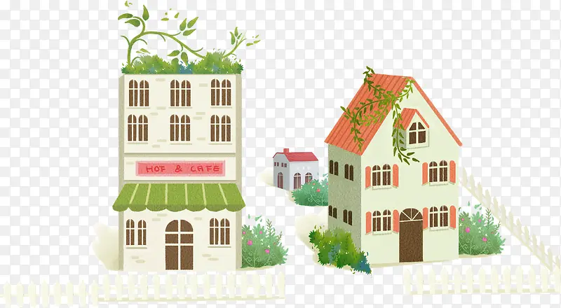唯美插画艺术房屋