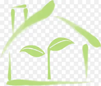 绿色树叶房屋创意