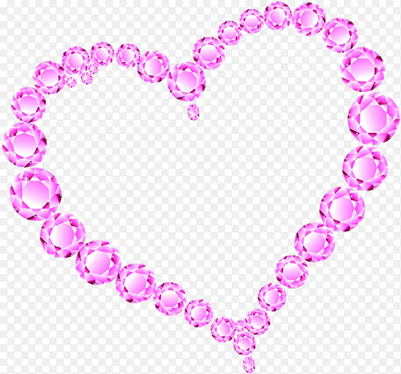 粉色宝石爱心素材
