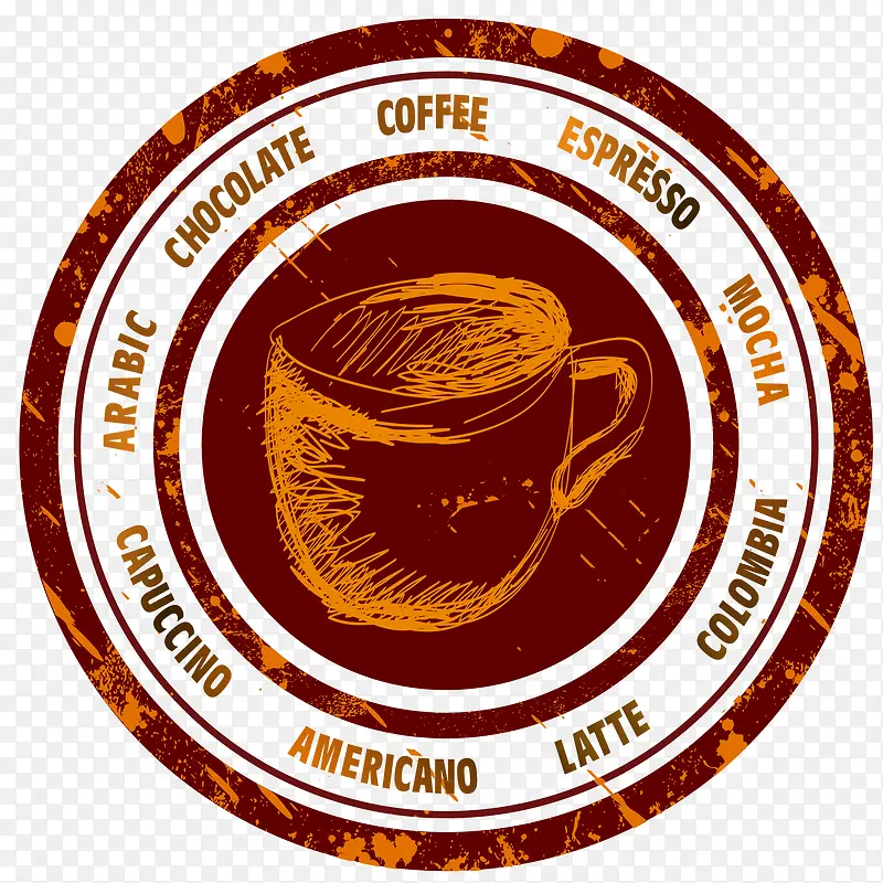 咖啡图标徽标棕色矢量素材
