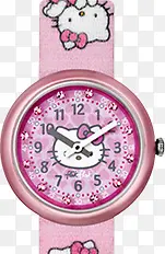 卡通可爱粉色手表开学季