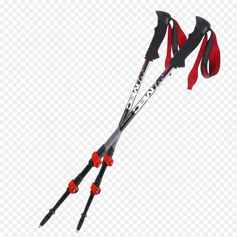 登山杖红色两根产品实物