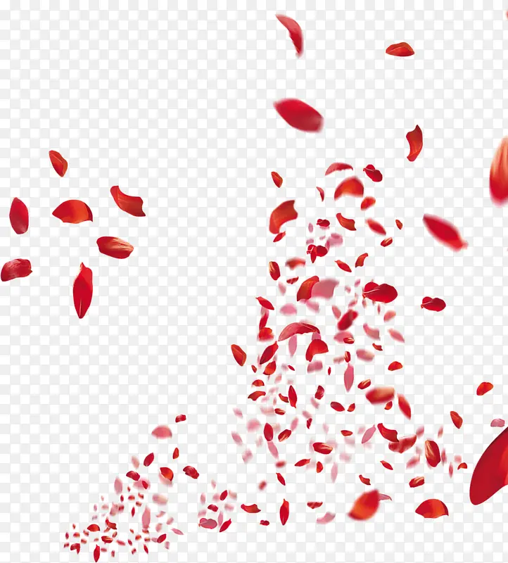 红色浪漫花瓣飘落