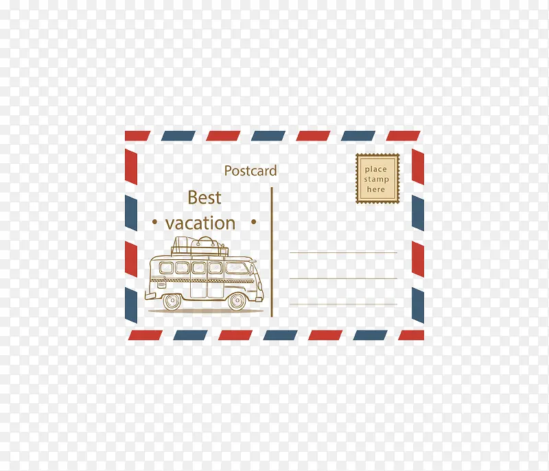 旅游度假自驾游明信片