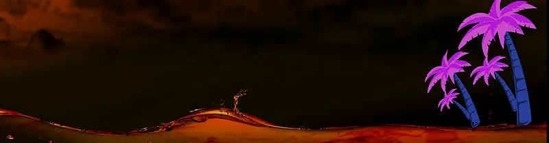 卡通椰树蓝天背景图
