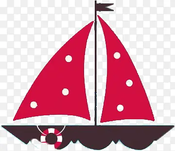 红色小帆船