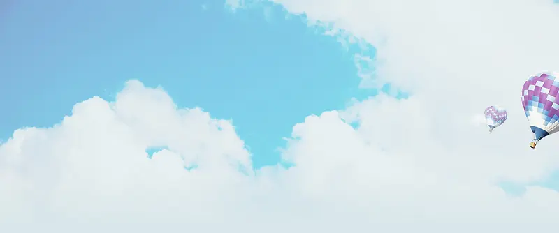蓝天白云氢气球海报