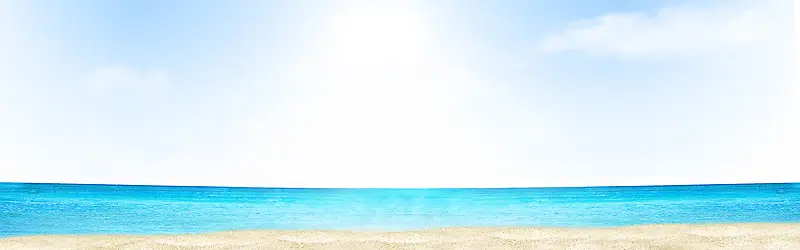 蓝天白云沙滩大海背景