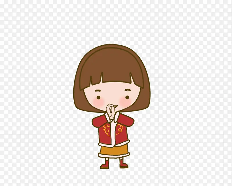小女孩拜年