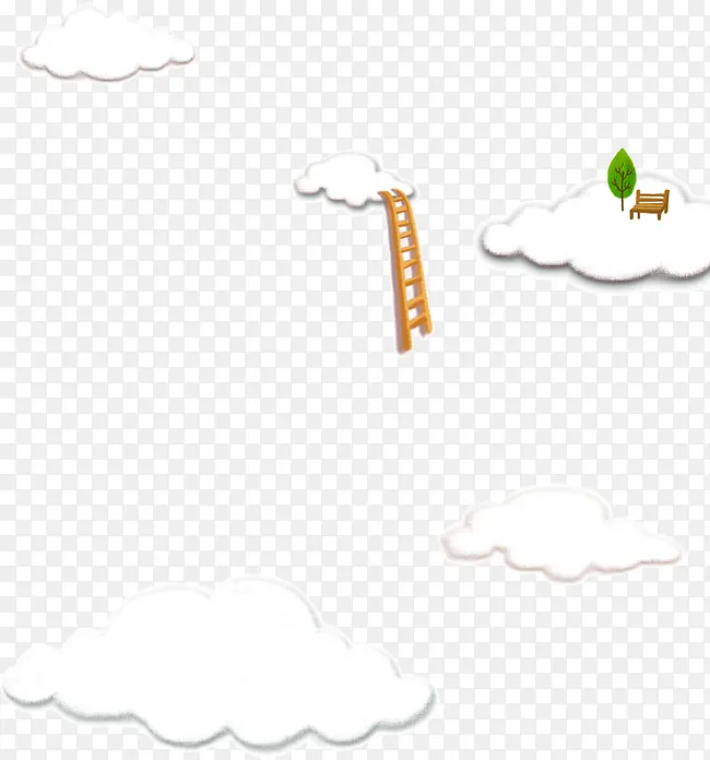 可爱卡通白云云梯