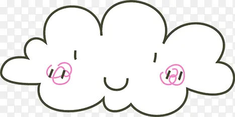手绘卡通白云装饰