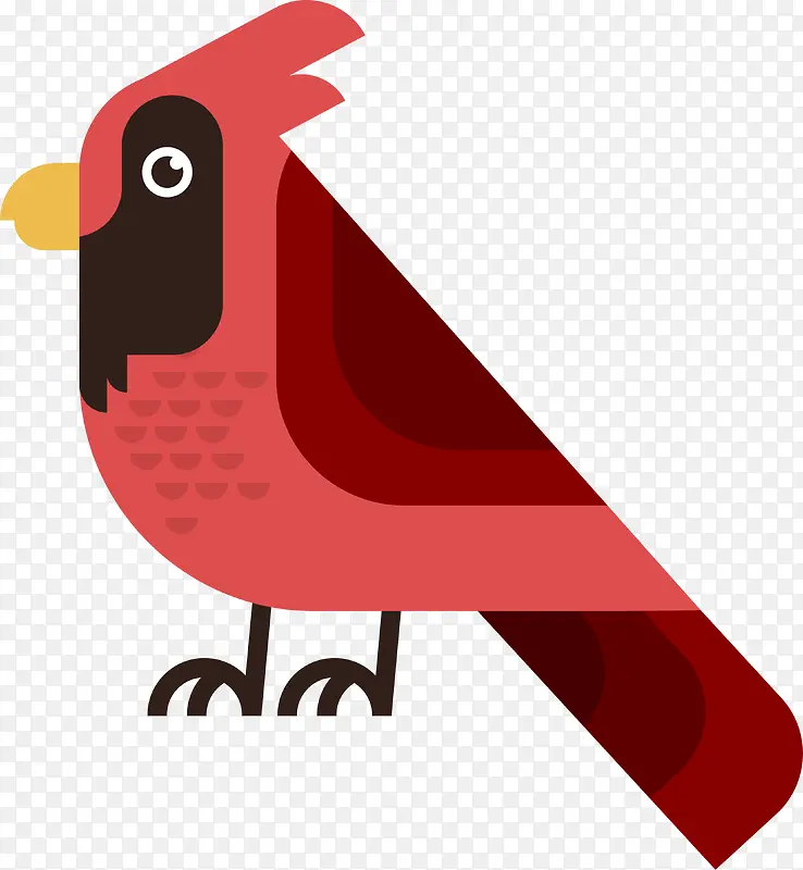 扁平化红色鹦鹉