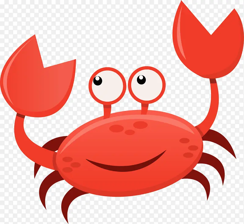 卡通红色可爱螃蟹