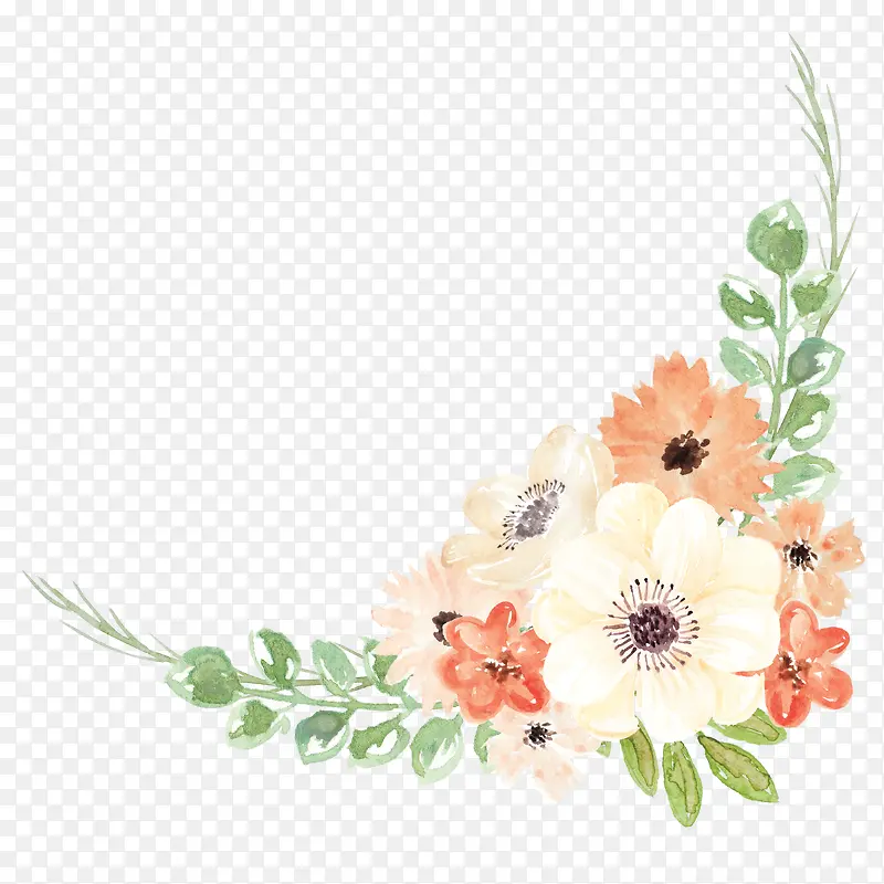 水彩鲜花