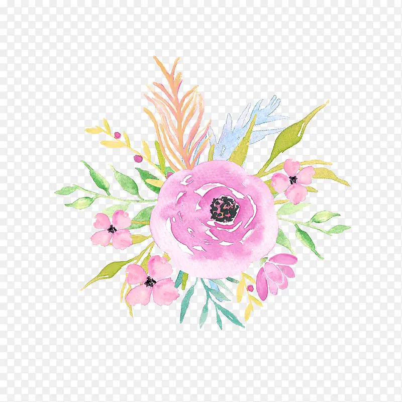 水彩鲜花