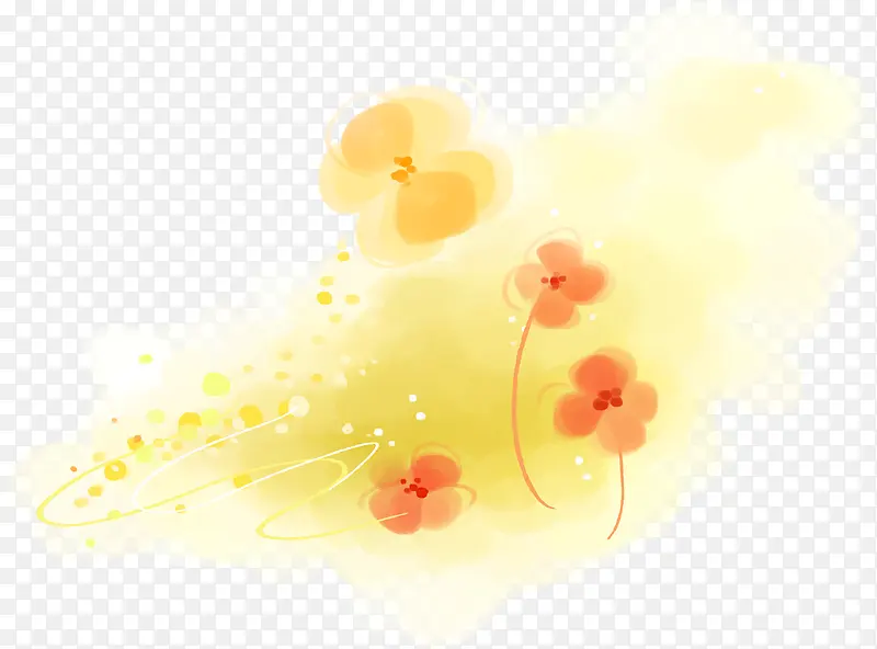 手绘黄色花朵星光