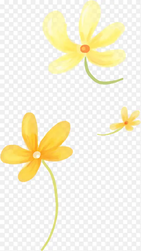 黄色清新花朵手绘