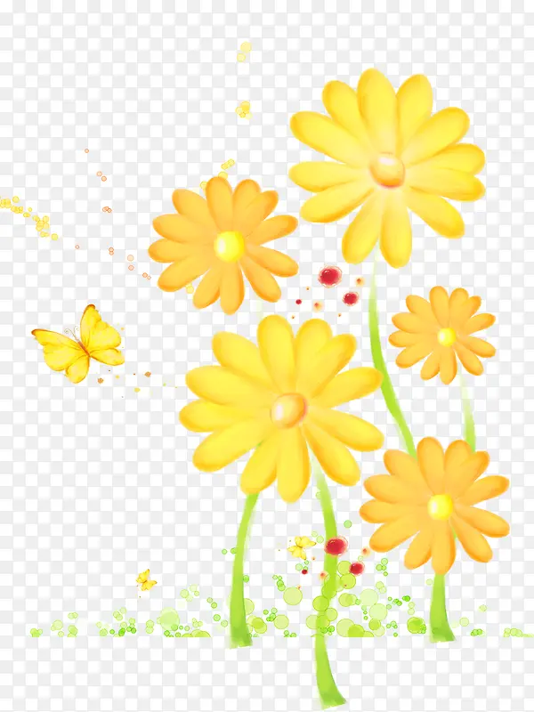 黄色卡通可爱花朵意境