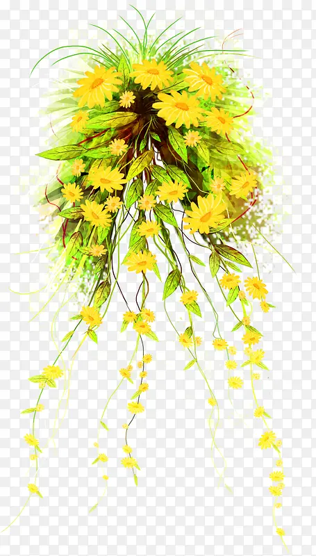 黄色春天美景花朵装饰